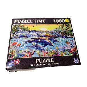 Sure Lox Tropical Cove Dolphins Jigsaw Puzzle 1000 Piece Rainbow Island Sealed